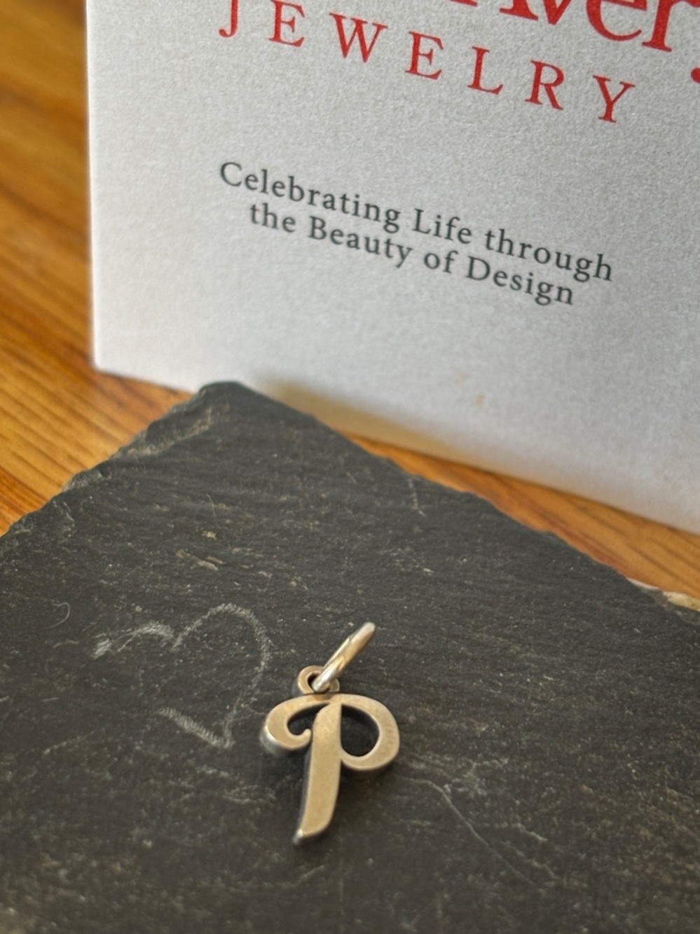 New James Avery script initial charm P Sterling - Picture 3 of 3